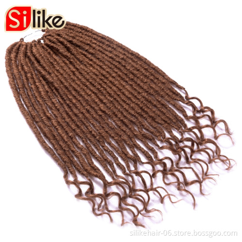 Goddess hair 14inch Synthetic Faux Locs Soft Straight Crochet Braids Jumbo Dread Hairstyle Ombre Color Braiding Hair Extensions